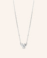 Reclaimed Sterling Silver and Round Diamond Necklace, 3 Diamonds