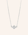 Reclaimed Sterling Silver and Round Diamond Necklace, 9 Diamonds