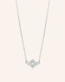 Reclaimed Sterling Silver and Round Diamond Necklace, 9 Diamonds
