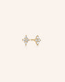 Reclaimed 18k Yellow Gold and Diamond Earrings, 4 Diamonds