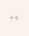 Reclaimed 18k Yellow Gold and Diamond Earrings, 4 Diamonds