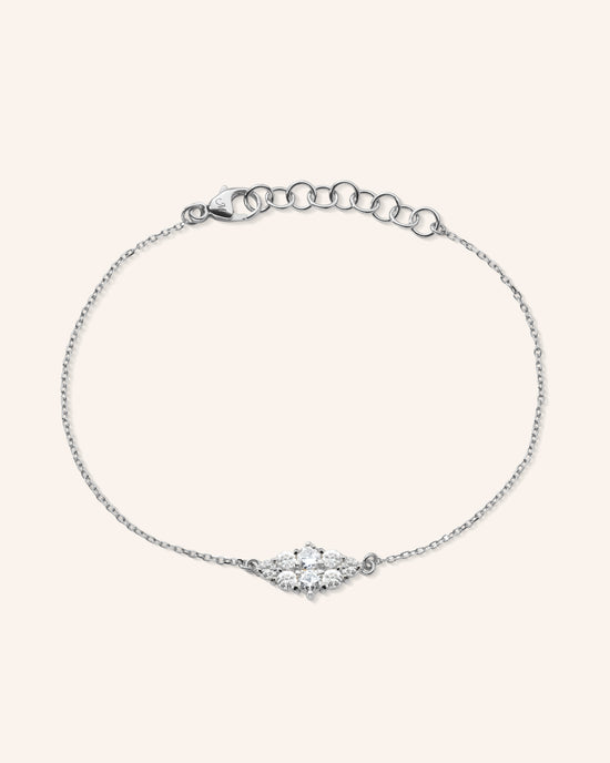Reclaimed Sterling Silver and Diamond Bracelet, 8 Diamonds