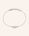 Reclaimed Sterling Silver and Diamond Bracelet, 8 Diamonds