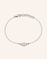 Reclaimed Sterling Silver and Diamond Bracelet, 8 Diamonds
