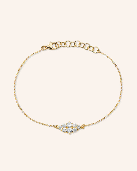 Reclaimed 18k Yellow Gold and Diamond Bracelet, 6 Diamonds