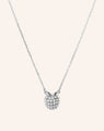 Reclaimed Sterling Silver and Round Diamond Apple Necklace