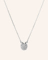 Reclaimed Sterling Silver and Round Diamond Apple Necklace