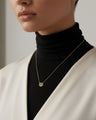Reclaimed 18K Yellow Gold and Round Emerald Sunflower Necklace