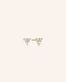 Reclaimed 18k Yellow Gold and Diamond Earrings, 3 Diamonds