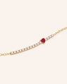 Ruby Heart Tennis Bracelet with Diamonds in 18K Yellow Gold Zoomed