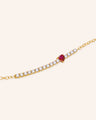Ruby Heart Tennis Bracelet with Diamonds in 18K Yellow Gold Zoomed