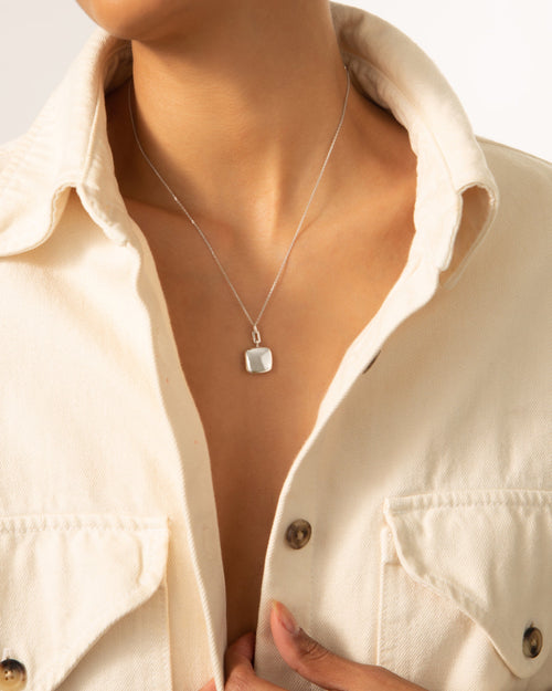 Slim Viv Sterling Silver Anniversary Locket Necklace