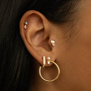 Aurora Opal & Diamond Stud Earrings