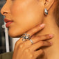 "Balance" Rock Crystal Poesy Sterling Silver Stackable Ring