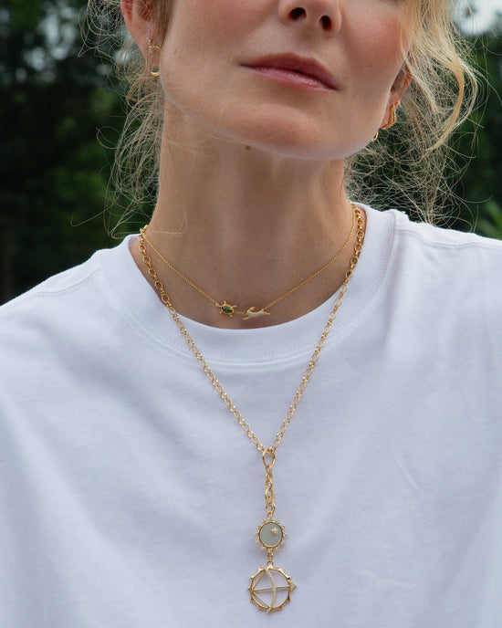 Mini Mother of Pearl Diamond Sun Charm