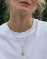 22 inch Design Your Own Large Link 18K Gold Charm Chain Necklace with Happiness Sun Charm