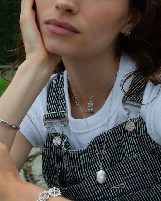 The Four Image Midi Locket Charm with Sapphires