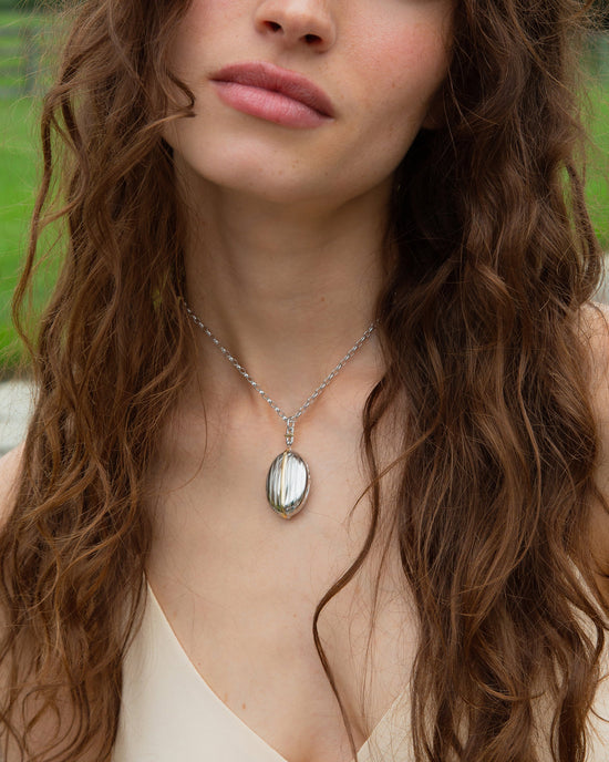 Two-Tone Four Image Pinstripe Locket