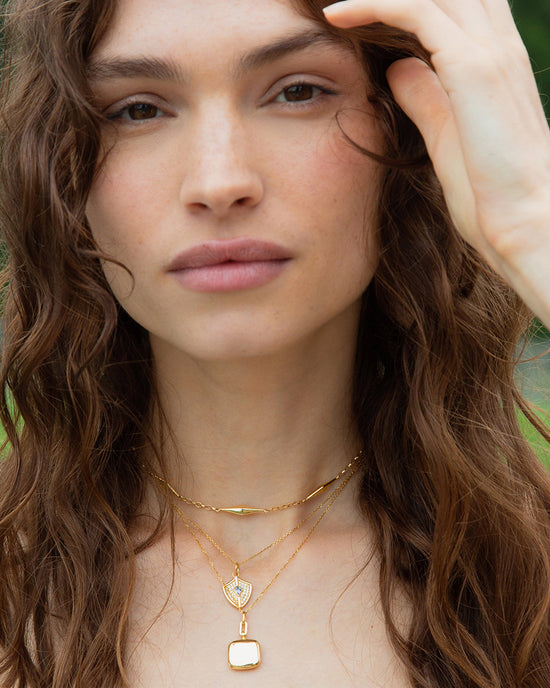 Mini Fearless Shield with Points North Necklace and Viv Locket