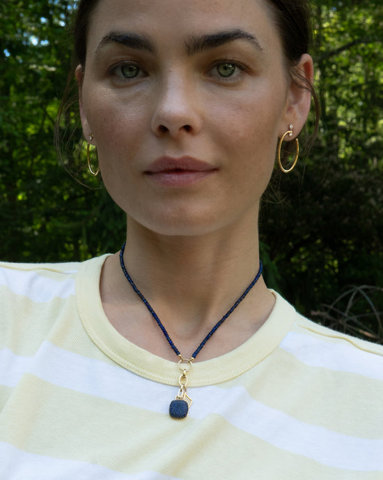 18" "Design Your Own" Blue Sapphire Charm Chain Necklace with Rae and Shield Charms