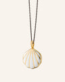 White Enamel Vermeil Sculpted Shell Locket
