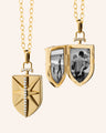 18K Yellow Gold Fearless Shield Locket