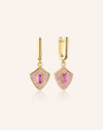 Fearless Shield Earrings with Pink Sapphire