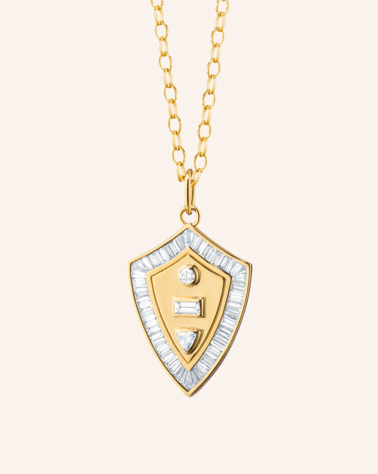 Fearless Shield with Tapered Baguette and Round Diamonds