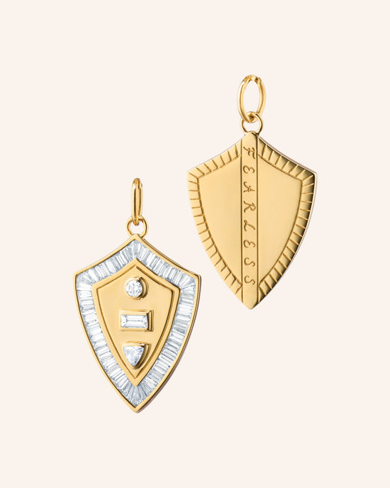 Fearless Shield with Tapered Baguette and Round Diamonds