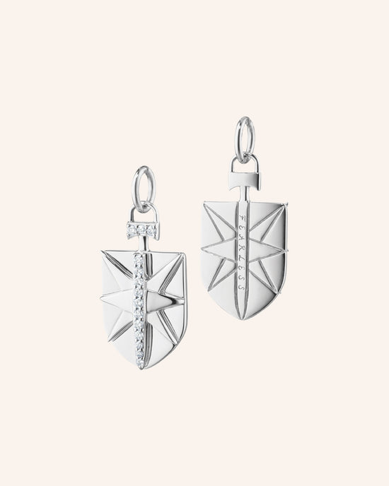 Mini Fearless Shield with White Sapphire