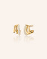 18K Gold Rings of Saturn Earrings with Pavé Diamonds