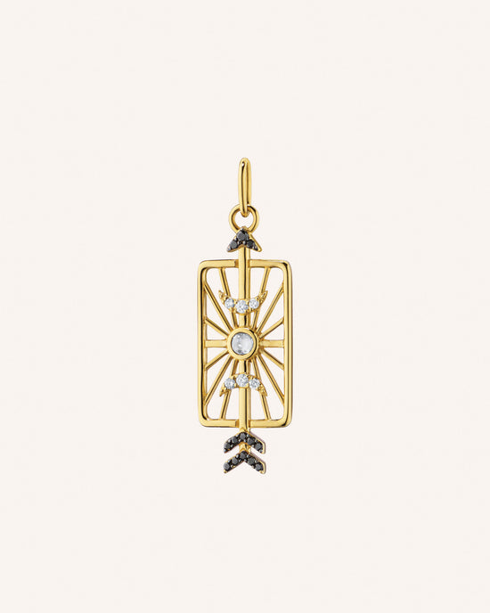 Shoot for the Moon Pendant with Black and White Diamonds