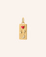 Love You To the Moon and Back 18K Gold Medallion with Red Enamel and Diamond