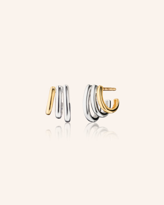 Two-Tone Rings of Saturn Earrings