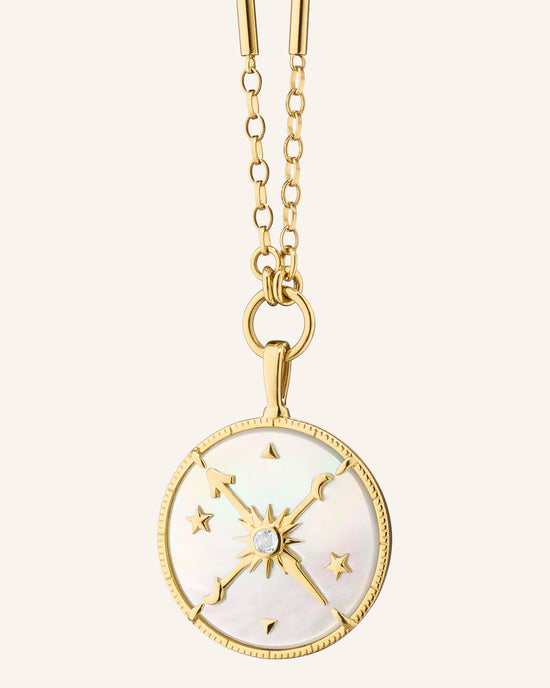 Constellation Necklace with Mother of Pearl and Diamonds