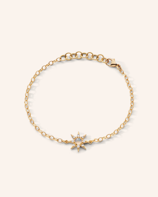 Petite Diamond & Opal Star Charm Bracelet
