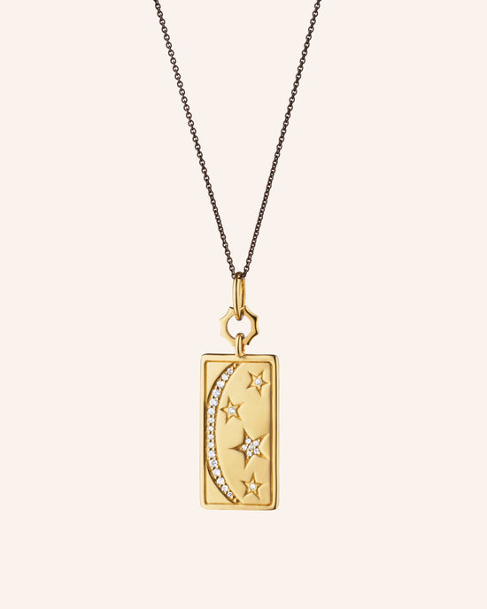 Sun, Moon and Stars Medallion with Diamonds