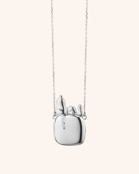 Snoopy X Viv Slim Locket in Sterling Silver