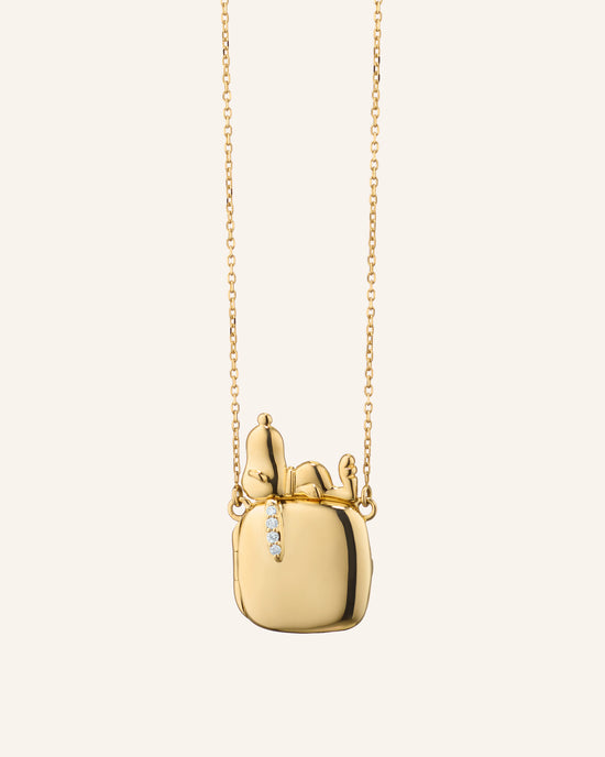 Snoopy X Viv Slim Locket in 18K Gold