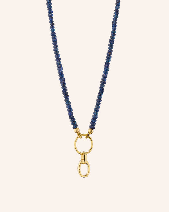 18 inch Design Your Own Blue Sapphire Charm Chain Necklace, 1 Charm Station