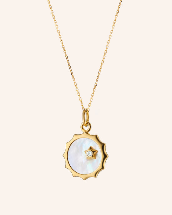 Mother of Pearl Sun and Star Necklace