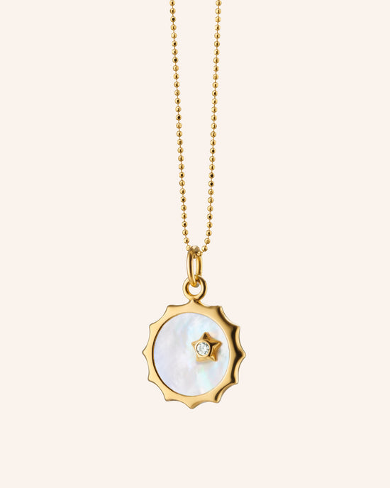 Mother of Pearl Sun and Star Necklace