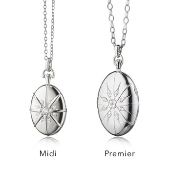 The Four Image "Premier" Locket with Star Burst in Sterling Silver
