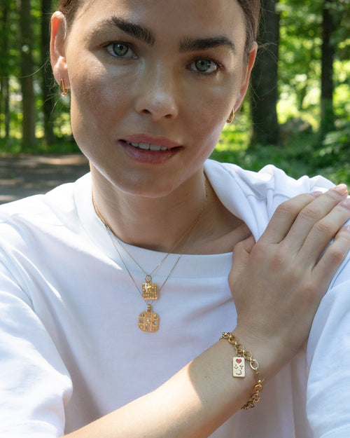 My Lucky and Fierce Charm Necklaces, Love You To the Moon and Back Charm on Audrey Bracelet