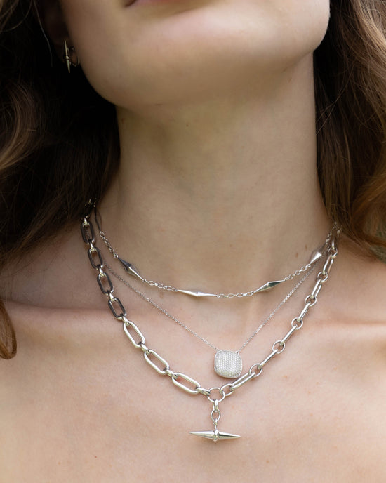 Points North Premier Toggle Necklace in Sterling Silver, Rae Locket, and Points North Chain