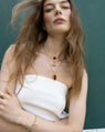 Deco Locket Necklace with Carnelian, Points North Toggle, and Carnelian Viv Locket