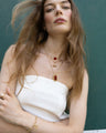 Deco Locket Necklace with Carnelian, Points North Toggle, and Carnelian Viv Locket