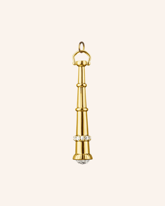 "Curiosity" Telescope Charm with Diamonds