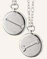 Tempus Round Locket with White Topaz Arrow