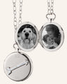 Tempus Round Locket with White Topaz Arrow